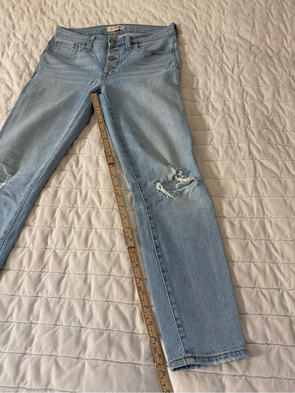 Madewell Women’s 9” High-Rise Light Wash Skinny Jeans - Size 27 - Picture 5 of 9